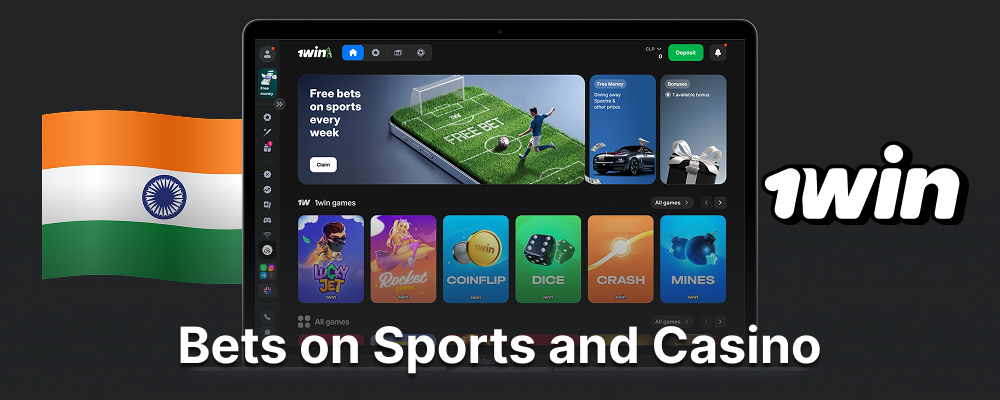 Betting on sports and casino games online at 1Win